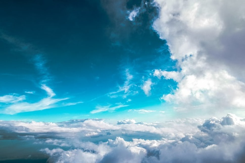 white clouds under blue sky HD wallpaper