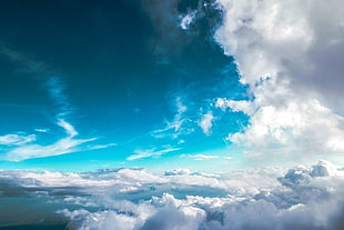white clouds under blue sky
