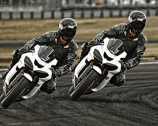 photography of sports bike racer taking corner HD wallpaper