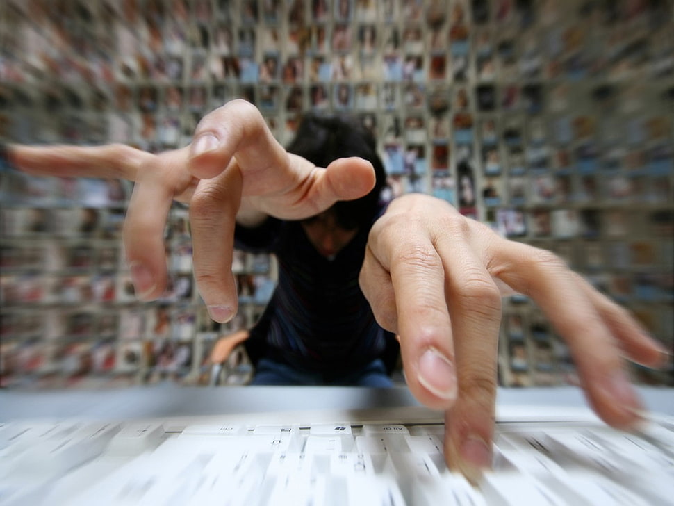 two person's hands HD wallpaper