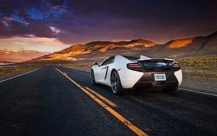 white and black coupe, McLaren, car
