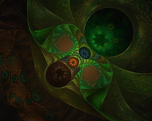 green and orange LED light HD wallpaper
