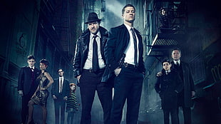 men's black suit jacket, Gotham, TV