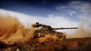 brown battle tank, army, tank, military, vehicle HD wallpaper