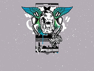 black and white lion logo