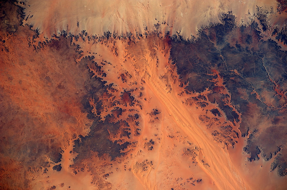 brown abstract painting, planet, Mars HD wallpaper