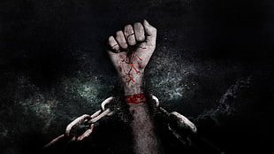 human right hand with chain wallpaper