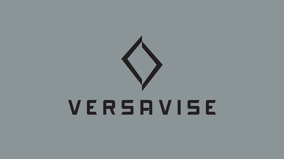 Versavise logo, simple, simple background, gray background, minimalism HD wallpaper