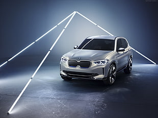 silver BMW SUV, BMW iX3, electric cars, 4k HD wallpaper