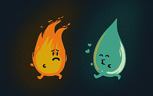 fire and water emoji vector illustration HD wallpaper