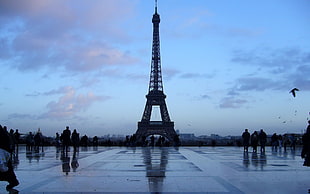 silhouette photo of Eiffel Tower HD wallpaper