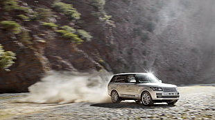 silver Range Rover SUV, Range Rover, car, vehicle