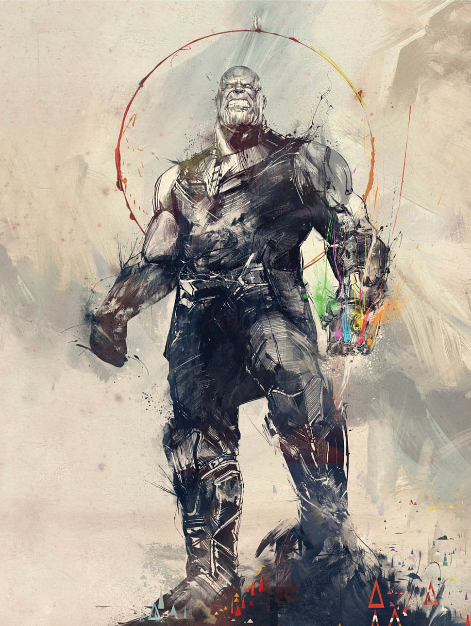 Avengers Infinity War, artwork, Thanos, Infinity Gauntlet HD wallpaper