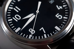 black analog watch