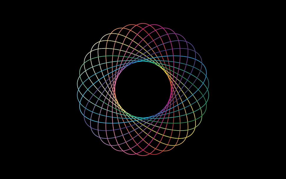yellow and pink spirograph HD wallpaper