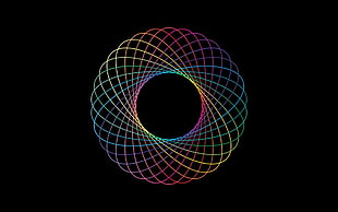 yellow and pink spirograph HD wallpaper