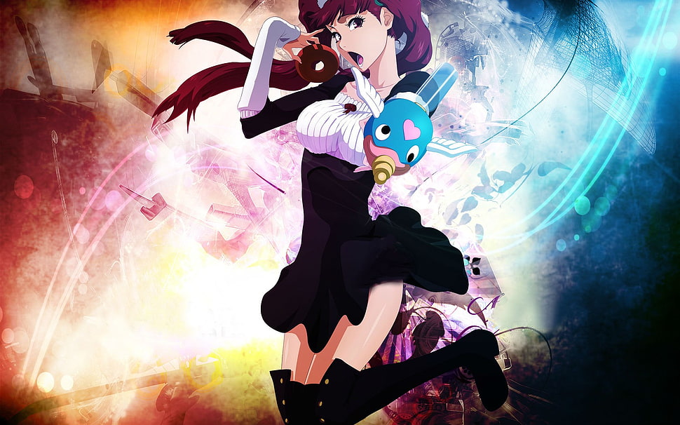 red hair anime girl screenshot HD wallpaper
