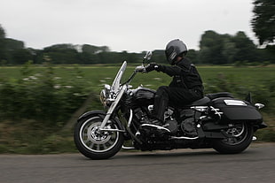 black and gray sports bike, Yamaha XV 1900, motorcycle, power chopper