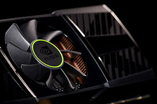 black and green Nvidia graphic card