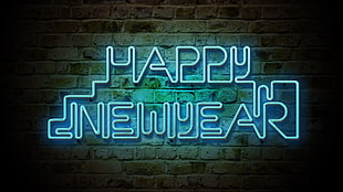 Happy New Year neon lights HD wallpaper