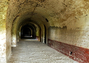 brown concrete tunnel