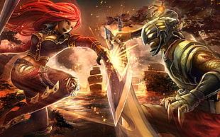 Katarina and Master Yi head hunters, League of Legends, Katarina du Couteau, Master Yi HD wallpaper