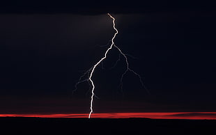 thunder during golden hour photo, photography, landscape, nature, lightning HD wallpaper