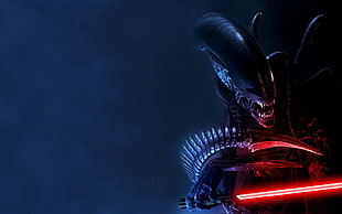 Alien vs. Predator movie still screenshot, Xenomorph, lightsaber, Alien (movie) HD wallpaper