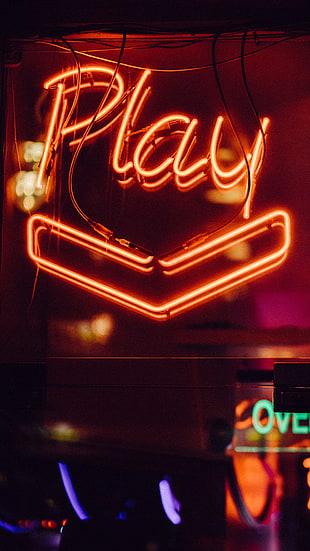 red Play neon signage