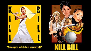 two Kill Bill movie posters, movies, Kill Bill, brides, Gogo Yubari