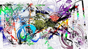 multicolored abstract painting, painting, artwork, abstract, paint splatter HD wallpaper