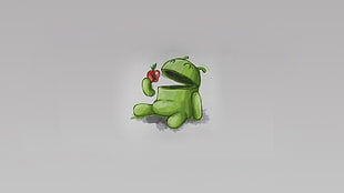 Android logo eating Apple sticker