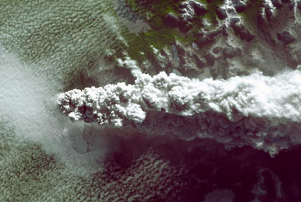 volcano, nature, smoke HD wallpaper
