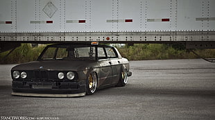 black sedan, car, BMW, German