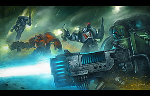 game application screenshot, space marines, artwork, Warhammer 40,000 HD wallpaper