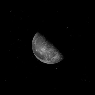 silver-colored stone fragment, nature, Moon, moonlight HD wallpaper