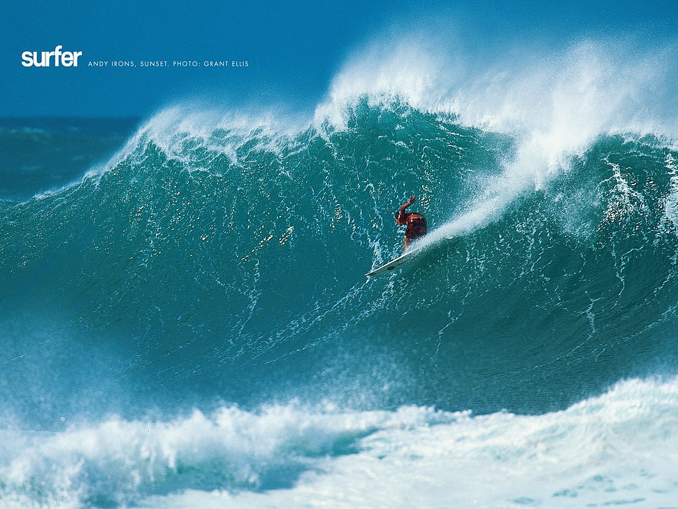 white surfboard, surfing, water, sea, waves HD wallpaper