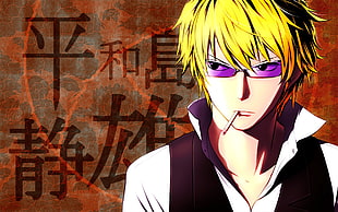 yellow-haired male anime character, Durarara!!, Heiwajima Shizuo, anime