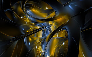 blue and yellow abstract paintin HD wallpaper