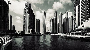 white and black concrete building, skyscraper, city, cityscape, architecture
