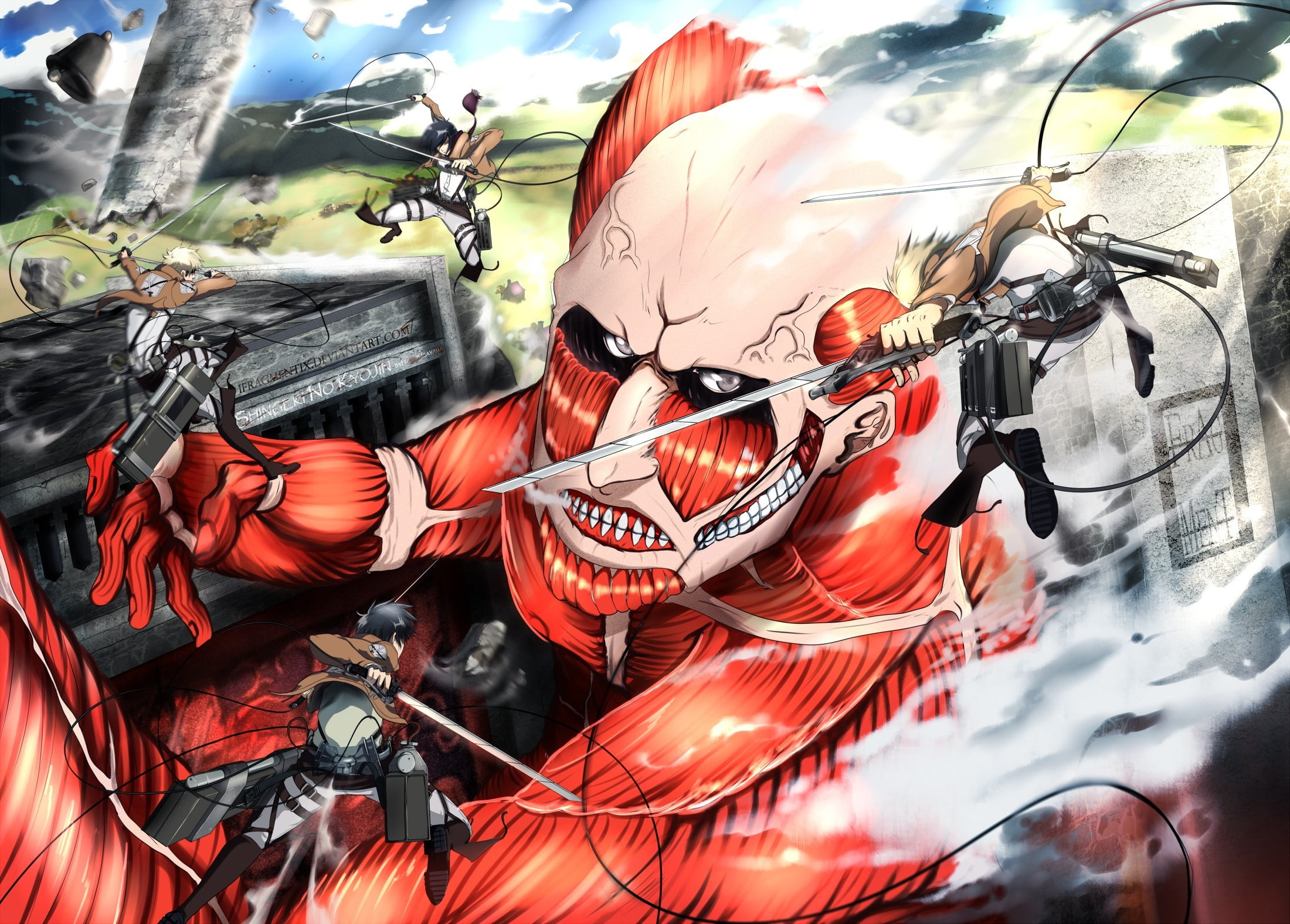 Attack on Titans poster, Shingeki no Kyojin, Colossal Titan, anime