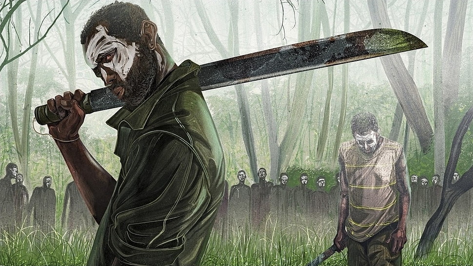 man holding machete clip-art, artwork, machete HD wallpaper