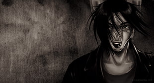 black haired male anime character illustration, furry HD wallpaper