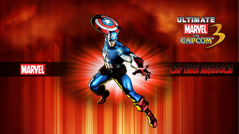 Marvel Captain American wallpaper, Marvel vs. Capcom 3, Captain America HD wallpaper