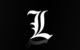 white L logo with black background