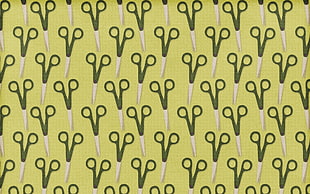 green and yellow scissor print illustration