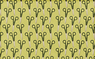 green and yellow scissor print illustration