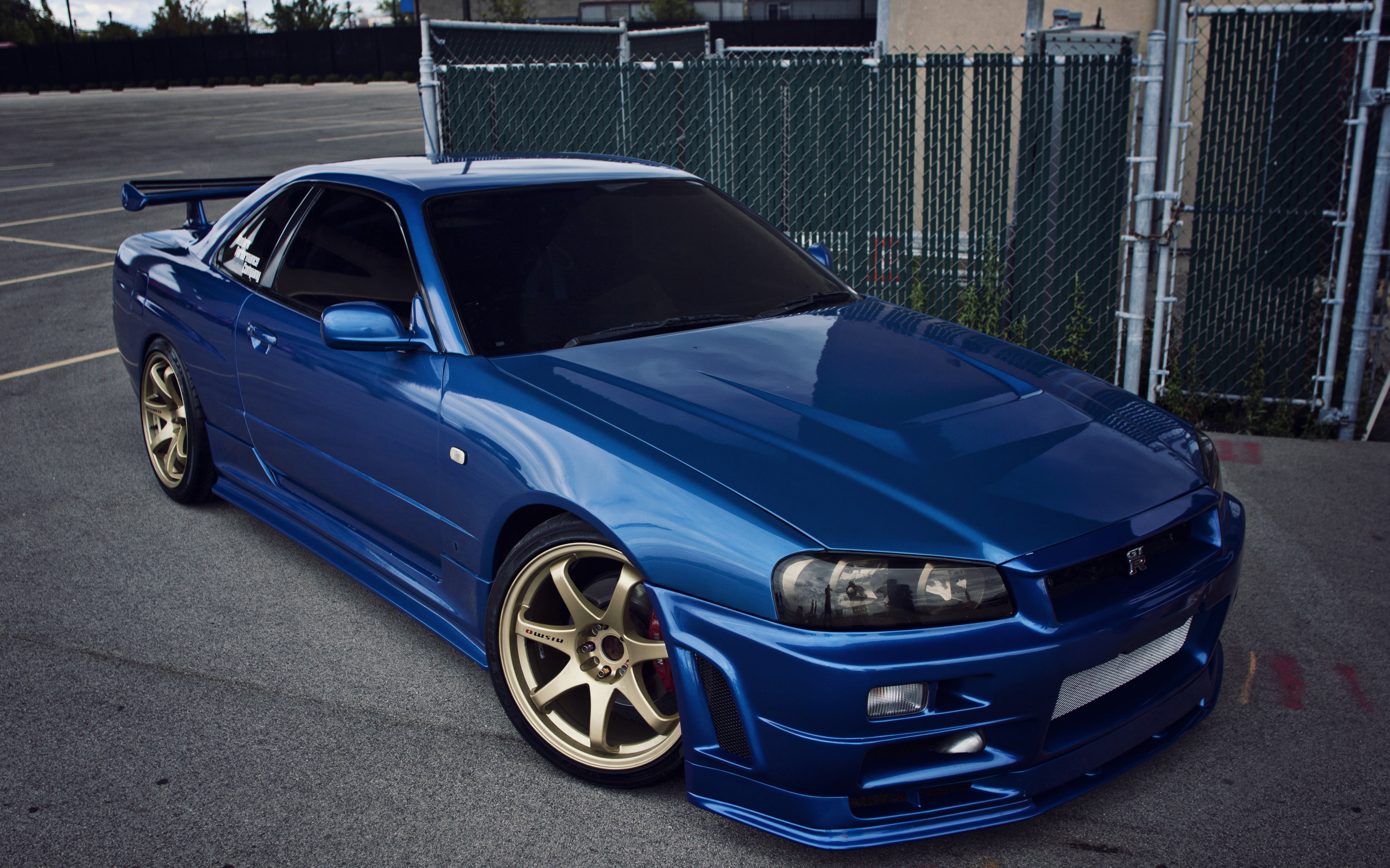 blue coupe, Nissan, skyline, Nissan Skyline GT-R R34, GT-R