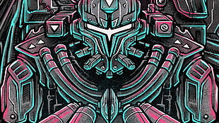 teal and black robot digital wallpaper, robot, music, drum and bass, cover art