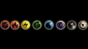 Pokemon badges, black, Pokémon, minimalism, video games